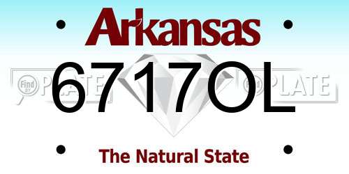 6717OL Arkansas License Plate