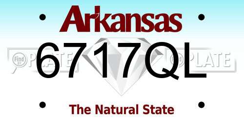 6717QL Arkansas License Plate