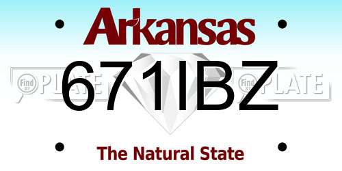 671IBZ Arkansas License Plate