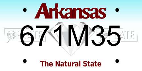 671M35 Arkansas License Plate