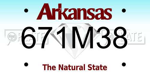 671M38 Arkansas License Plate