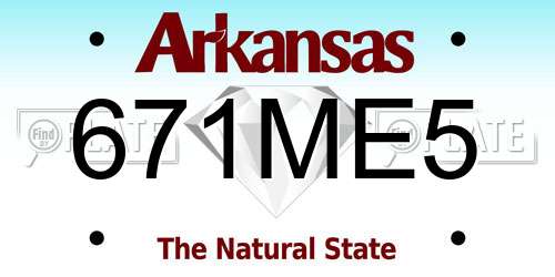 671ME5 Arkansas License Plate