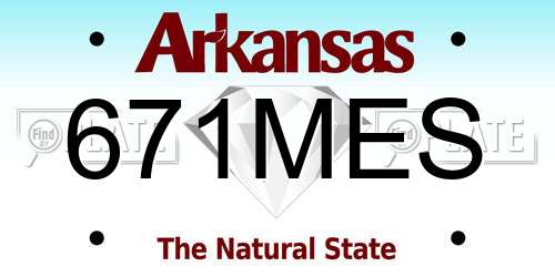 671MES Arkansas License Plate