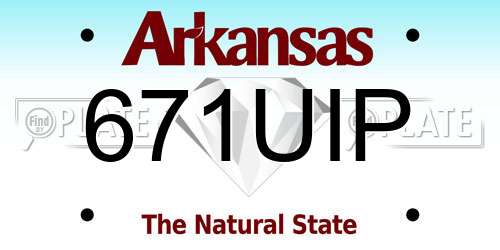 671UIP Arkansas License Plate