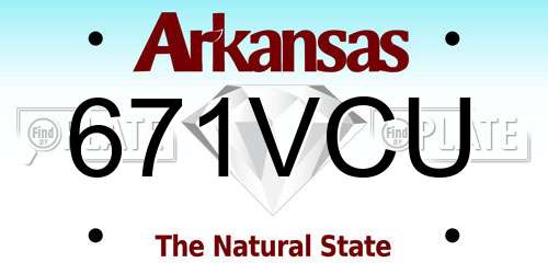 671VCU Arkansas License Plate