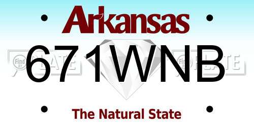 671WNB Arkansas License Plate