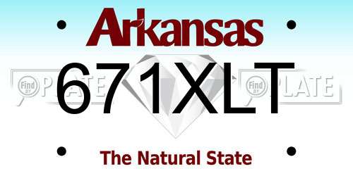 671XLT Arkansas License Plate