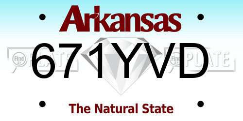 671YVD Arkansas License Plate