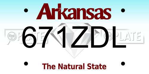 671ZDL Arkansas License Plate