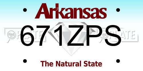 671ZPS Arkansas License Plate