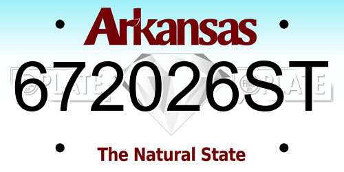 672026ST Arkansas License Plate