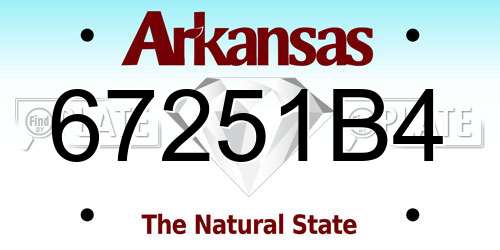 67251B4 Arkansas License Plate