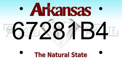 67281B4 Arkansas License Plate