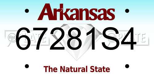 67281S4 Arkansas License Plate