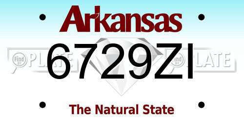 6729ZI Arkansas License Plate