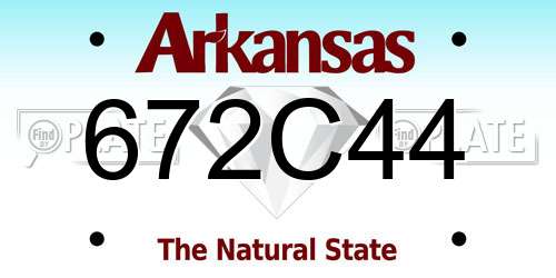 672C44 Arkansas License Plate