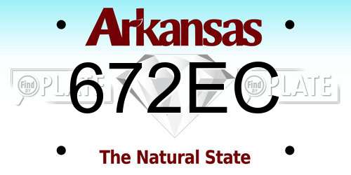 672EC Arkansas License Plate