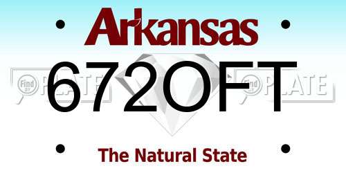672OFT Arkansas License Plate