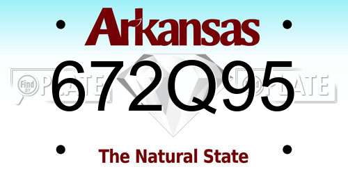 672Q95 Arkansas License Plate