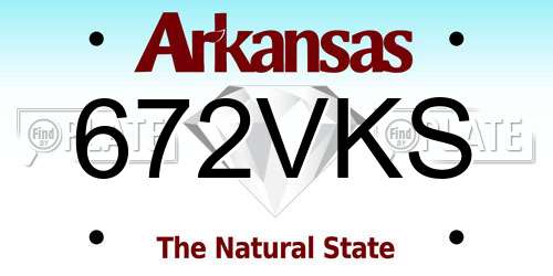 672VKS Arkansas License Plate