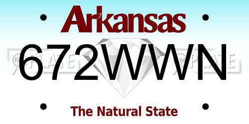 672WWN Arkansas License Plate