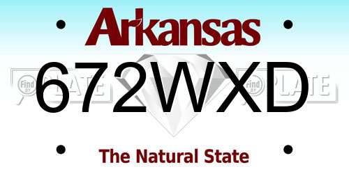 672WXD Arkansas License Plate