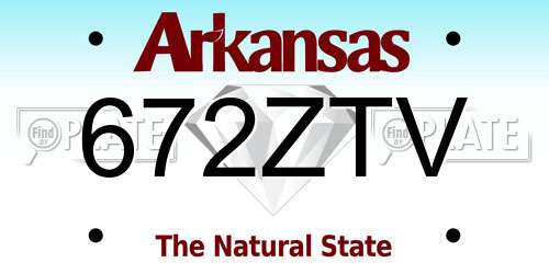 672ZTV Arkansas License Plate