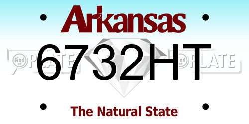 6732HT Arkansas License Plate