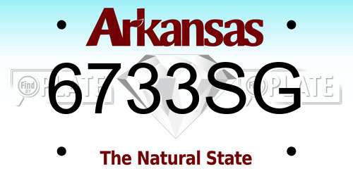 6733SG Arkansas License Plate