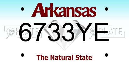 6733YE Arkansas License Plate