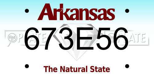 673E56 Arkansas License Plate