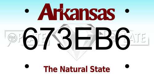 673EB6 Arkansas License Plate