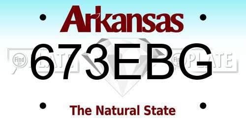 673EBG Arkansas License Plate