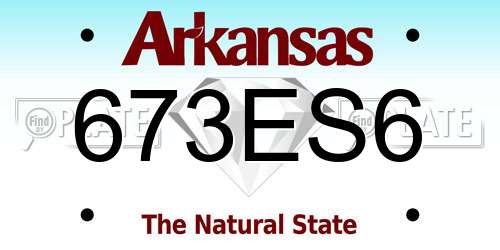 673ES6 Arkansas License Plate