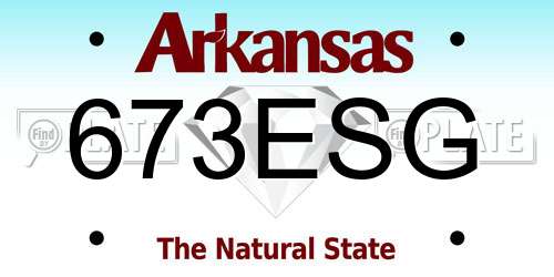 673ESG Arkansas License Plate