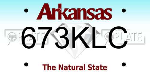673KLC Arkansas License Plate