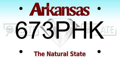 673PHK Arkansas License Plate