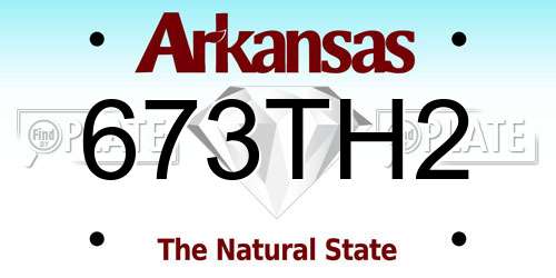 673TH2 Arkansas License Plate