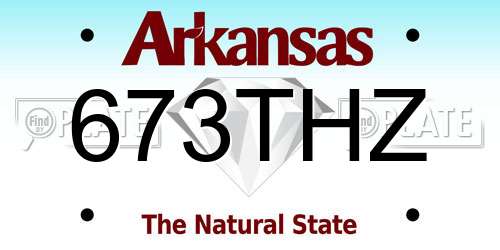 673THZ Arkansas License Plate