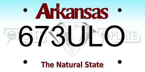 673ULO Arkansas License Plate