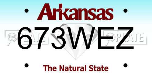 673WEZ Arkansas License Plate