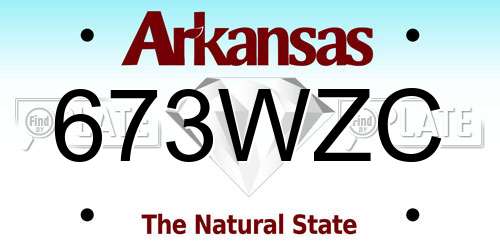 673WZC Arkansas License Plate