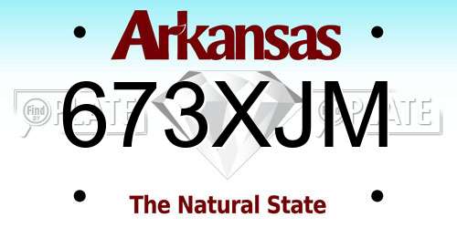 673XJM Arkansas License Plate