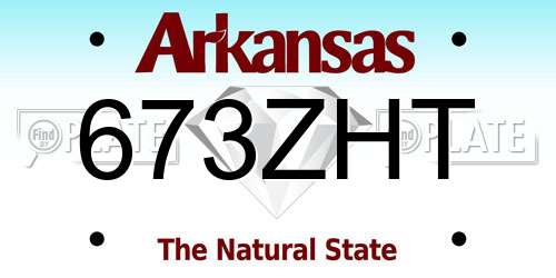 673ZHT Arkansas License Plate