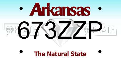 673ZZP Arkansas License Plate