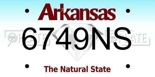 6749NS Arkansas License Plate