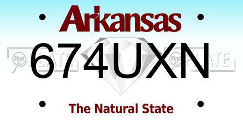 674UXN Arkansas License Plate