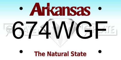 674WGF Arkansas License Plate