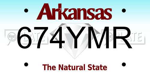 674YMR Arkansas License Plate