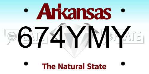 674YMY Arkansas License Plate